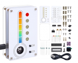 DIY Temperature Humidity Meter with Expressive LED Face, Dual Units ℃/℉ Display Thermo-Hygrometer Soldering Practice Kit, STEM Electronics Project for Home Room School